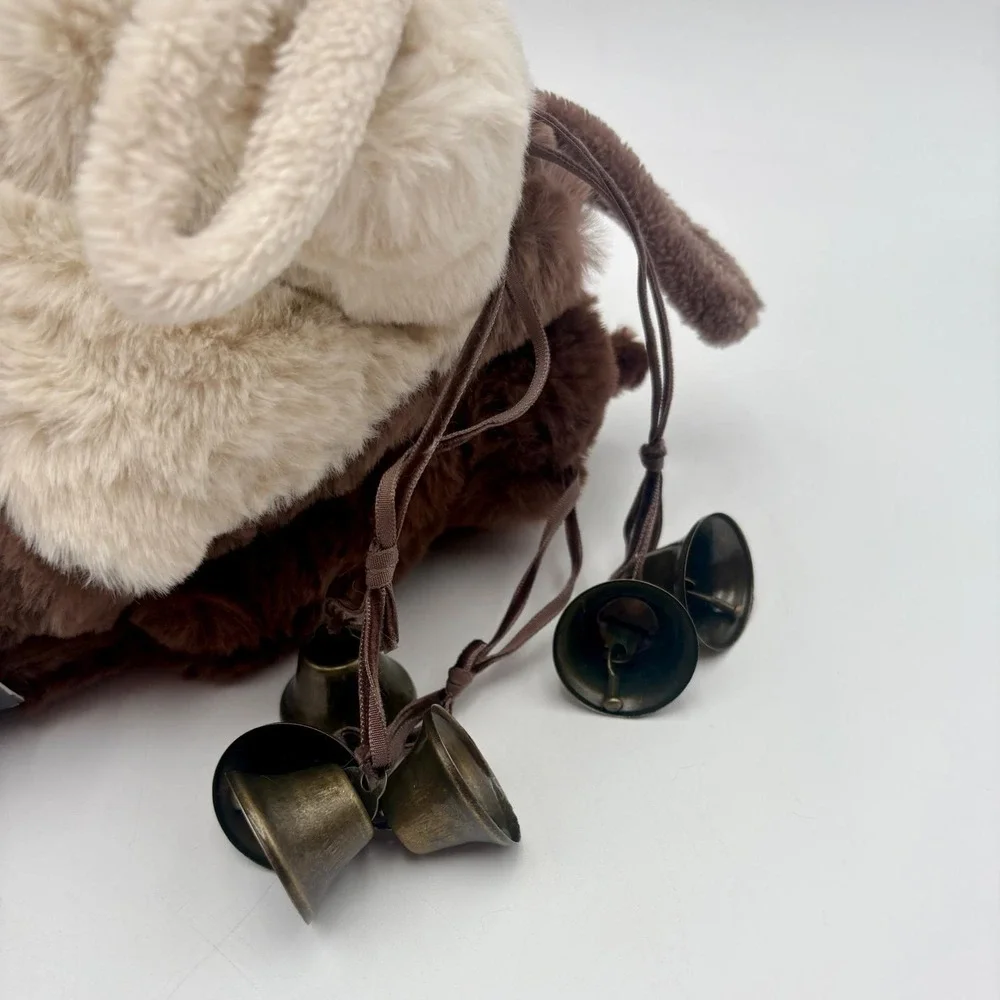 Martha Sewart Set of 3 Faux Fur Neutrals Brown Tan‎ Beige Christmas Stockings